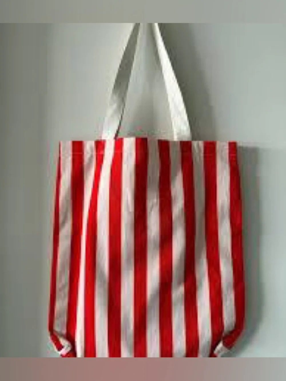 NwT Anthropologie printed beaded canvas bloody mary tote bag red stripes